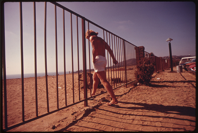Access to Niguel Beach Park along the ocean in Orange County, through an area that was scheduled for development, May 1975